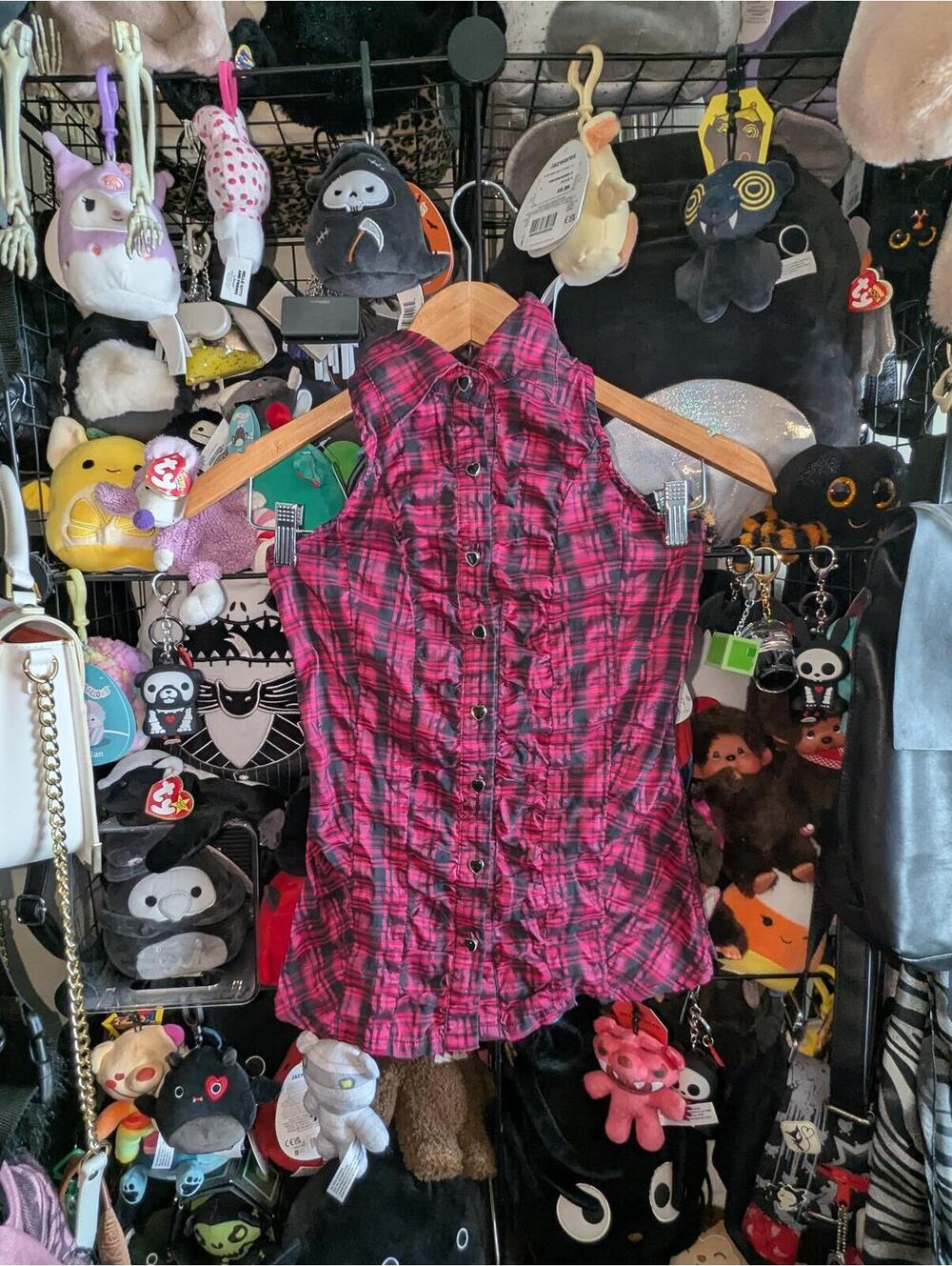Y2K Pink Plaid Halter Top